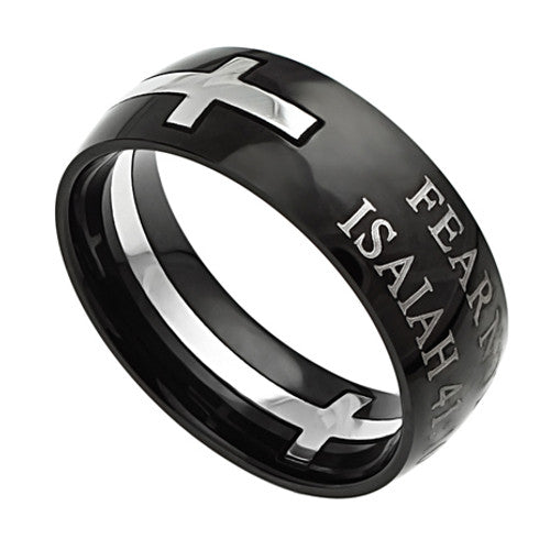 Black Cross Ring Isaiah 41:10