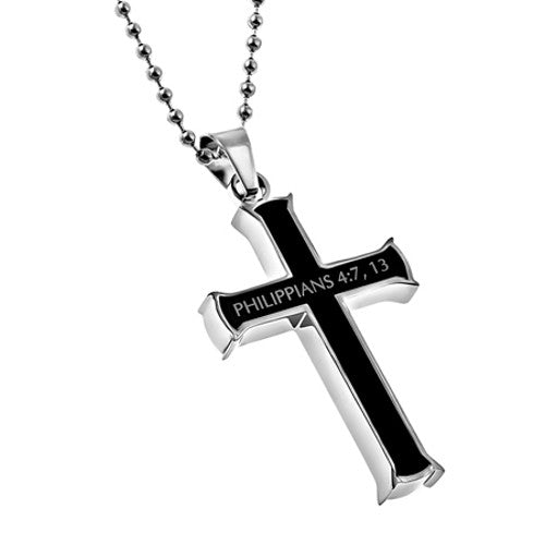 Philippians 4:13 Jewelry Black Cross
