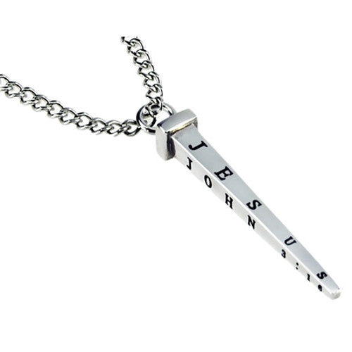 Mens Cross Necklace Nails John 3:16