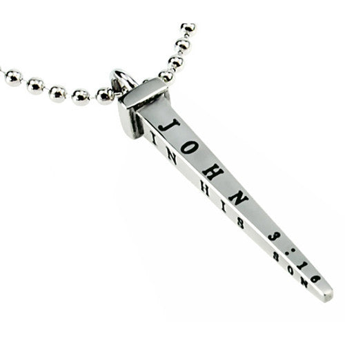 Christian Nail Cross Necklace John 3:16