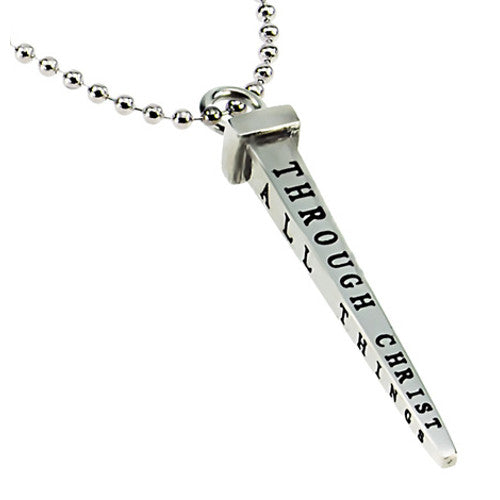 Phil 4:13 Cross Nail Pendant