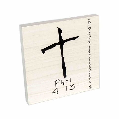 Cross Wall Art PHILIPPIANS 4 13 Scripture Wood