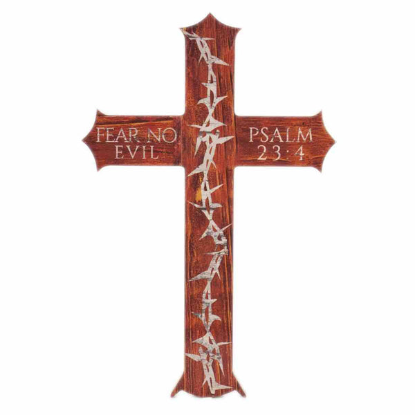 Crown of Thorns Cross Psalm 23 Fear No Evil Christian Office Decor