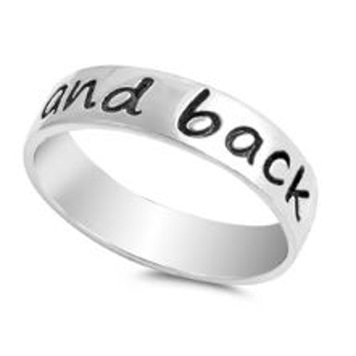 I Love You to the Moon and Back Silver Ring