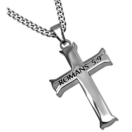 3pc Stainless Steel Blessed Cross Pendant Necklace Faith Letter