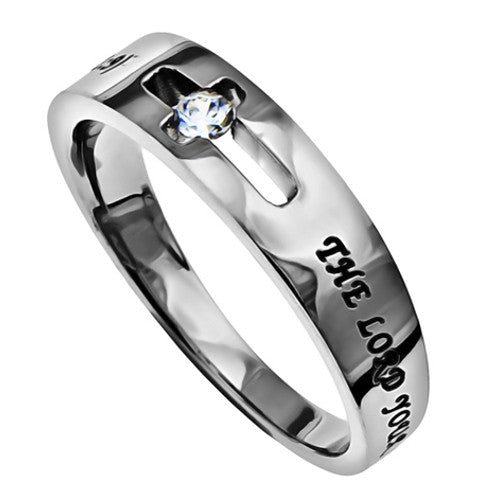 Joshua 1:9 Ring Encouraging Jewelry Bible Verse, Stainless Steel