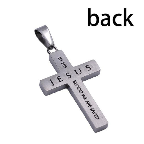 Romans 5:9 Blood Cross Necklace