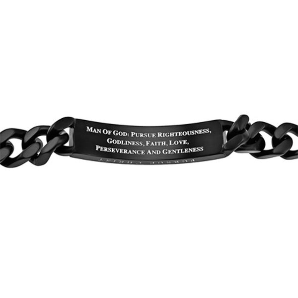 Man Of God 1 Timothy 611 Black Bracelet