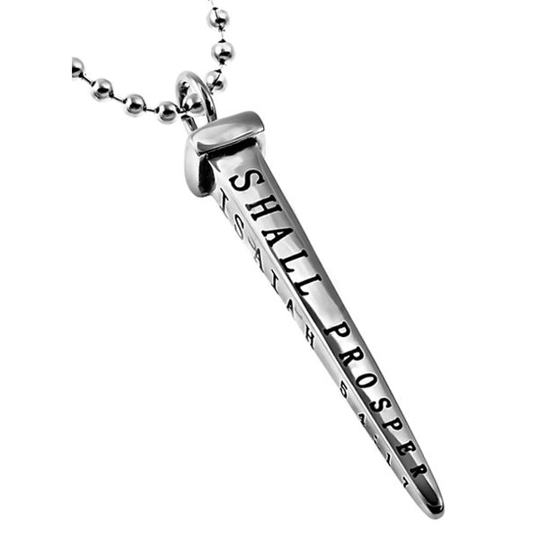Christian Nail Cross Pendant Isaiah 54:17
