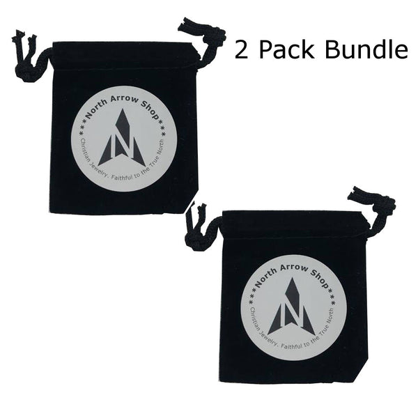 Philippians 4:13 Jewelry, Cross Necklace STRENGTH Bible Verse, Stainless Steel with Ball Chain - 2 Pack Bundle