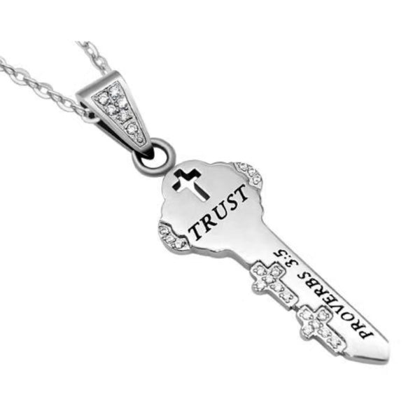 Proverbs 3:5 Trust In the Lord Key Cross Jewelry