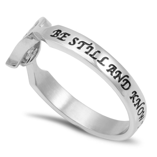 Psalm 46 10 Ring with Heart