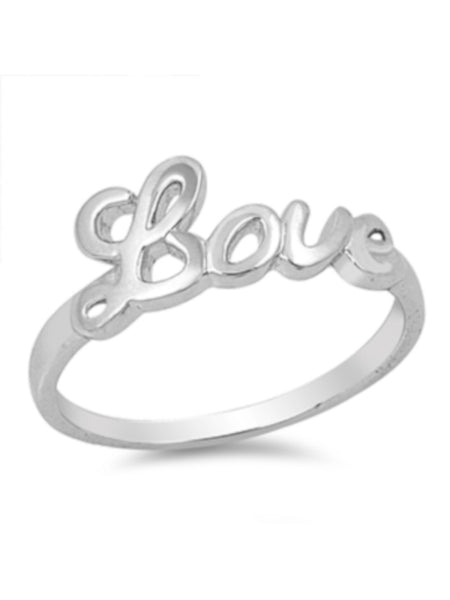 Love Cursive Sterling Silver