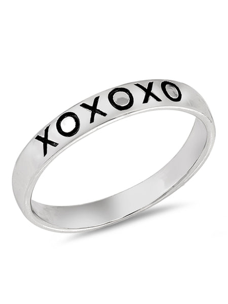 Sterling Silver XOXO Hugs and Kisses Ring for Best Friend with Gift Box