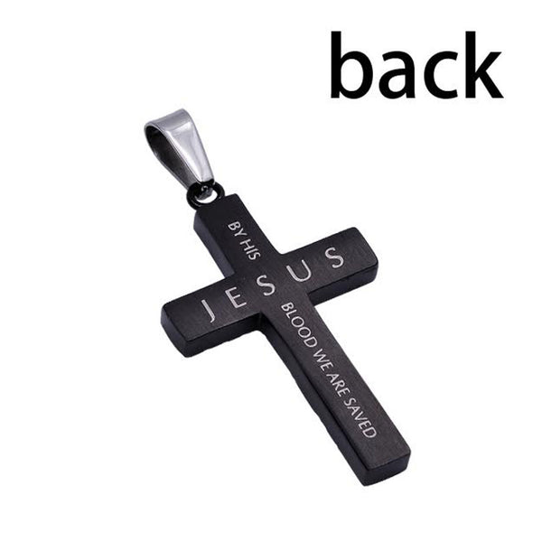 Romans 5:9 Blood Cross Necklace