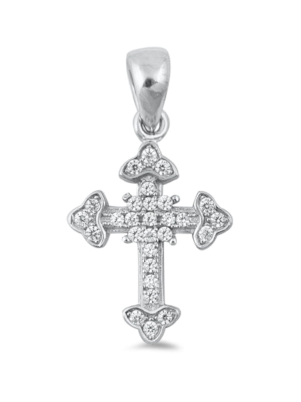 Small Budded Cross Necklace Pendant Religious