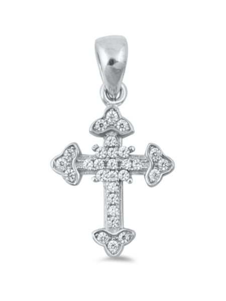 Small Budded Cross Necklace Pendant Religious