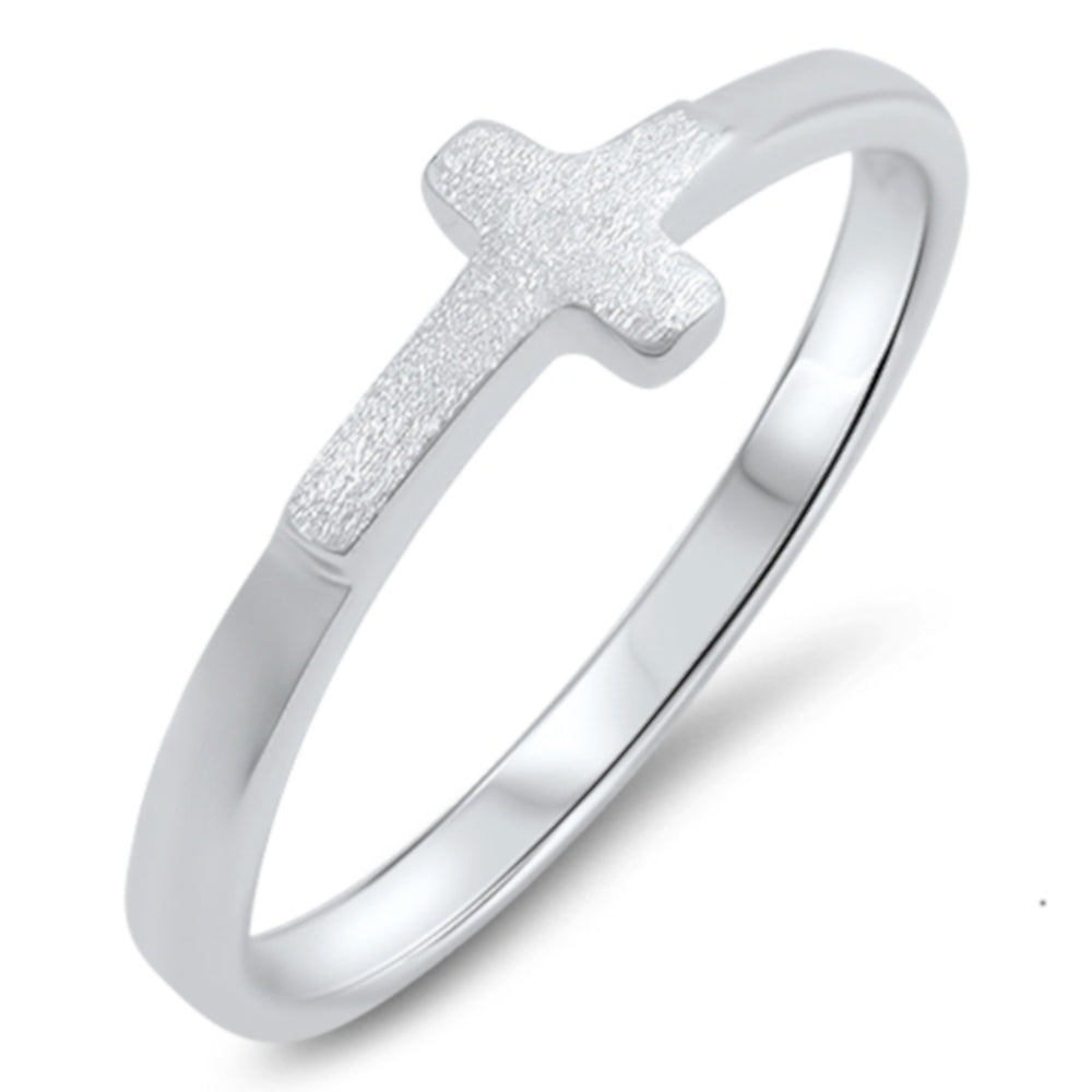 Small Silver Cross Ring