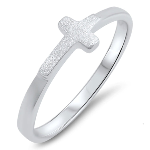 Small Silver Cross Ring