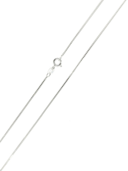 Sterling Silver Thin Box Chain Necklace For Women