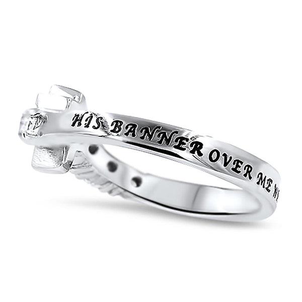 Vertical Cross Ring His Banner Over Me Is Love Song of Songs 2:4