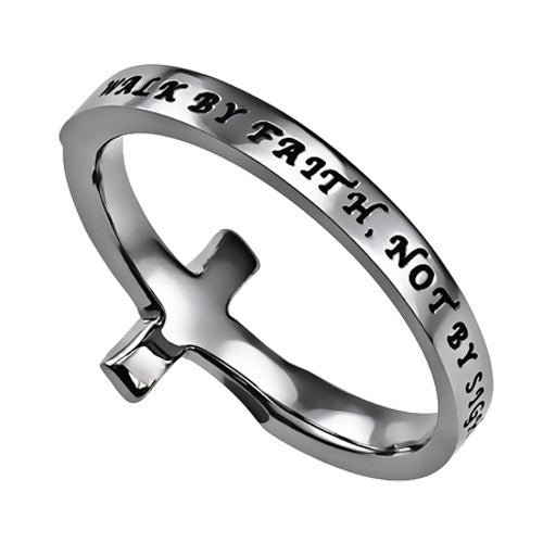 Sideways Cross Ring Faith