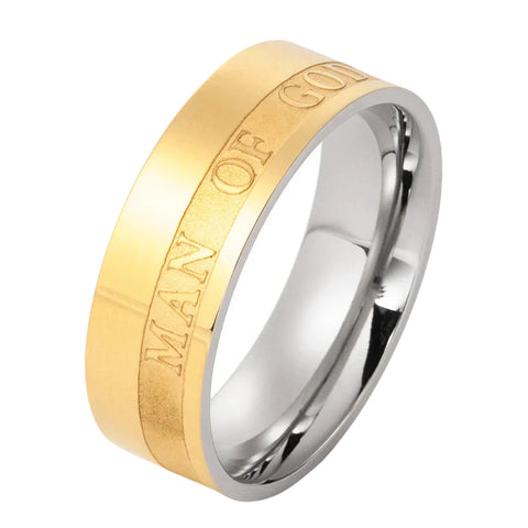 Gold Plated MAN OF GOD Band 1 Timothy Inspired, Stainless Steel