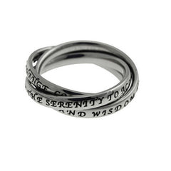 Triple Band Ring SERENITY PRAYER Promise Stainless Steel Jewelry
