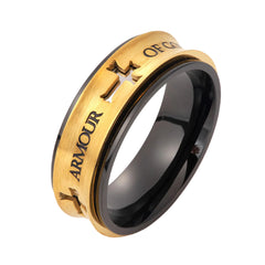 Gold Plated MAN OF GOD Spinner Ring 1 Timothy 6, Stainless Steel