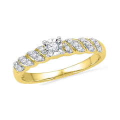 10kt yellow gold womens round diamond solitaire promise bridal ring 1/5 cttw100225