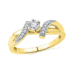 10kt yellow gold womens round diamond solitaire promise bridal ring 1/10 cttw100231