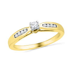 10kt yellow gold womens round diamond solitaire promise bridal ring 1/5 cttw100254