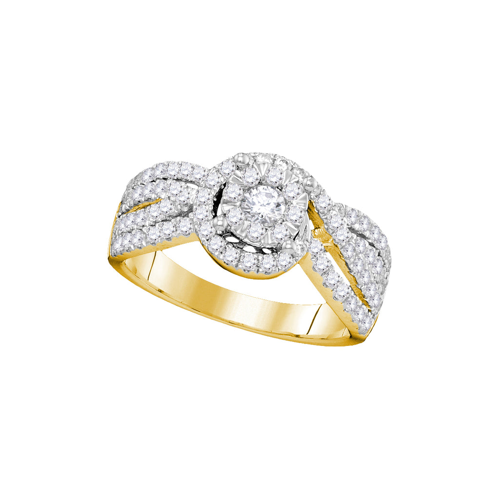 14kt Yellow Gold Womens Round Diamond Solitaire Bridal Wedding Engagement Ring 1.00 Cttw