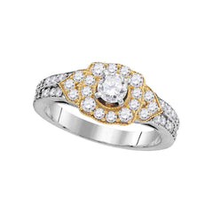 14kt white gold womens round diamond 2 tone bridal wedding engagement ring 1.00 cttw105847