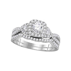 14kt white gold womens round diamond bridal wedding engagement ring band set 1.00 cttw106264