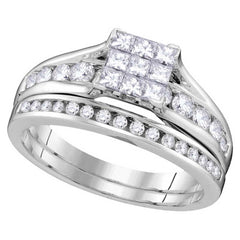 14kt white gold womens princess diamond bridal wedding engagement ring band set 1.00 cttw107364