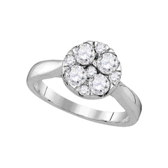 14kt white gold womens round diamond cluster bridal wedding engagement ring 1.00 cttw107425