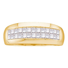 14kt yellow gold mens princess diamond wedding band ring 1.00 cttw10810