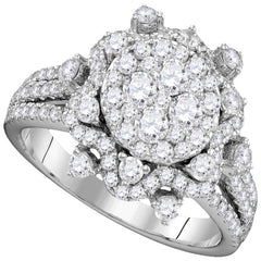 14kt white gold womens round diamond cluster bridal wedding engagement ring 1 5/8 cttw109481