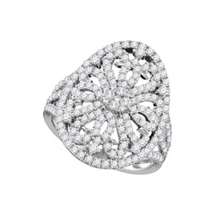 14kt white gold womens round diamond cluster bridal wedding engagement ring 1 1/5 cttw109506
