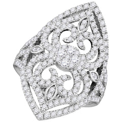 14kt white gold womens round diamond cluster bridal wedding engagement ring 1 1/2 cttw109507