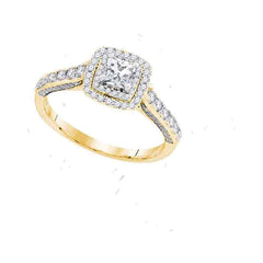 14kt yellow gold womens princess diamond solitaire bridal wedding engagement ring 1.00 cttw size 5 (certified)109681