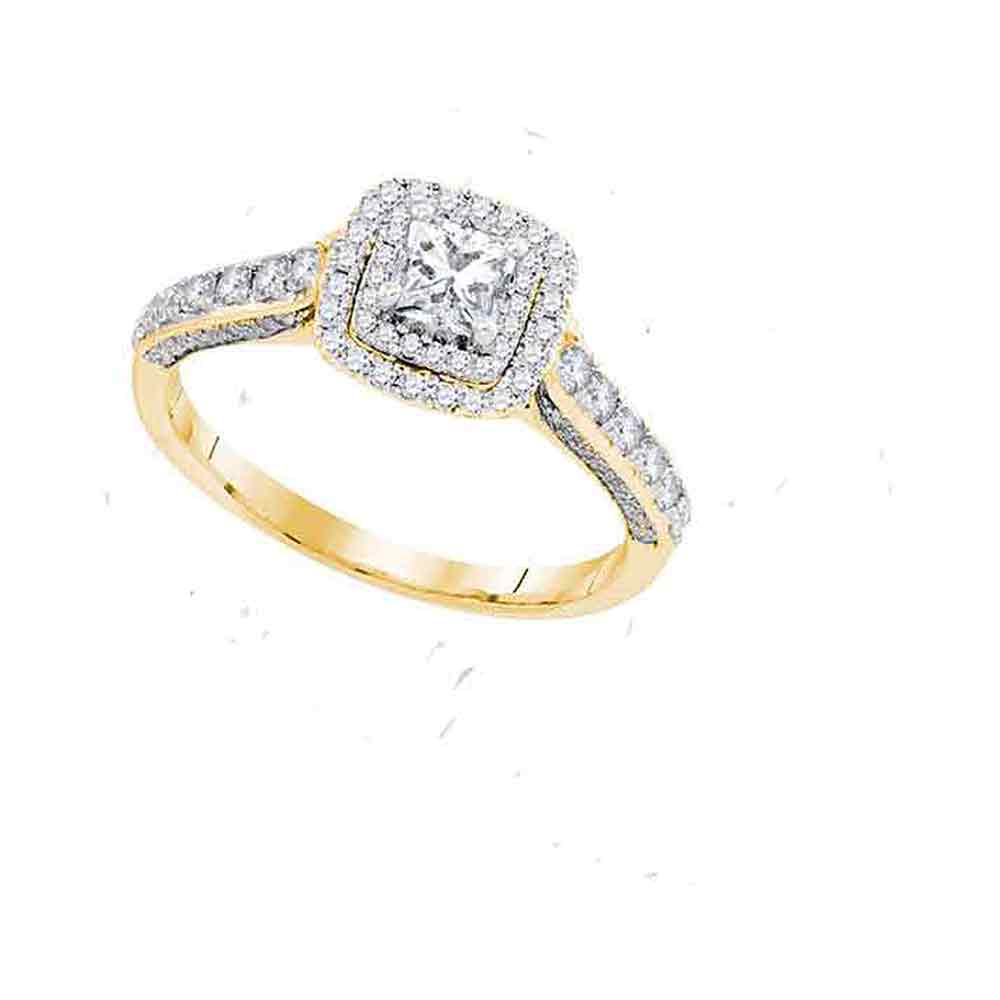 14kt Yellow Gold Womens Princess Diamond Solitaire Bridal Wedding Engagement Ring 1.00 Cttw Size 8 (Certified)