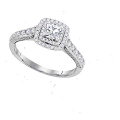 14kt white gold womens princess diamond solitaire bridal wedding engagement ring 1.00 cttw size 6 (certified)109688