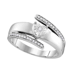 14kt white gold womens round diamond solitaire promise bridal ring 1/10 cttw110703