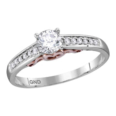 14kt white gold womens round diamond solitaire bridal wedding engagement ring 1/2 cttw113627