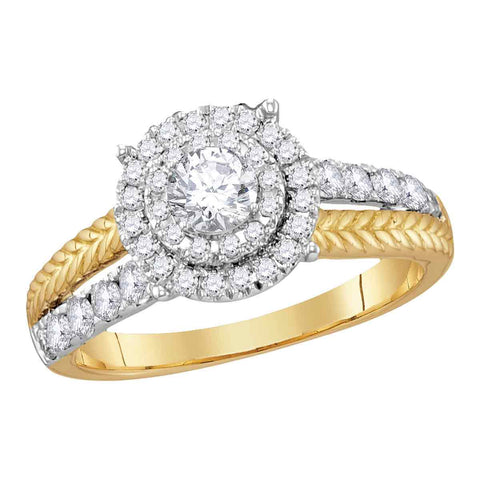 14kt Yellow Gold Womens Round Diamond Round EGL Bridal Wedding Engagement Ring 1.00 Cttw