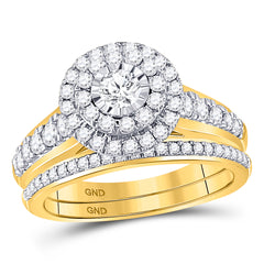 14kt yellow gold womens round diamond bridal wedding engagement ring band set 1.00 cttw113675