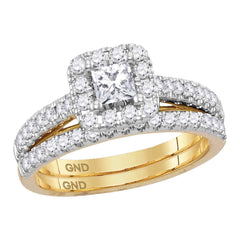 14kt yellow gold womens diamond princess egl bridal wedding engagement ring band set 1.00 cttw113728