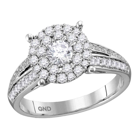 14kt White Gold Womens Round Diamond Solitaire Bridal Wedding Engagement Ring 1.00 Cttw